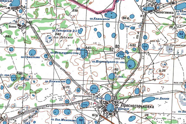 Уменьшенный фрагмент представленной топографической карты N-41-18 - Trasa.ru