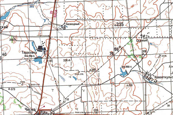 Уменьшенный фрагмент представленной топографической карты N-41-19 - Trasa.ru