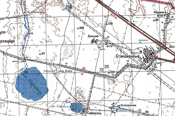 Уменьшенный фрагмент представленной топографической карты N-41-20 - Trasa.ru