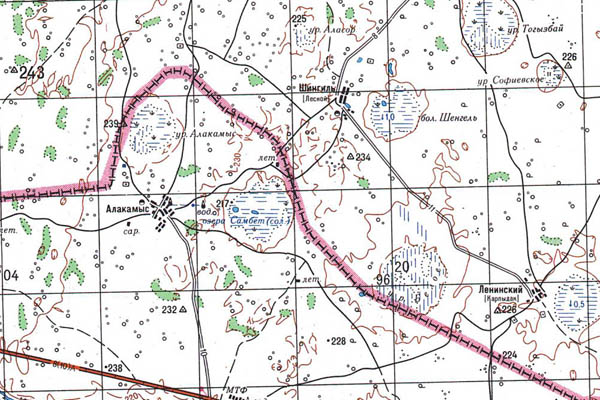 Уменьшенный фрагмент представленной топографической карты N-41-26 - Trasa.ru