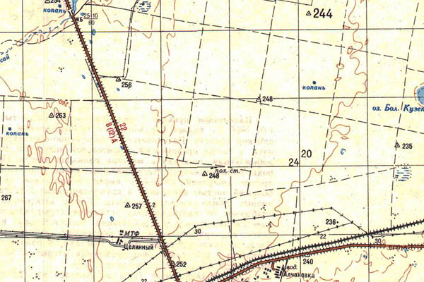 Уменьшенный фрагмент представленной топографической карты N-41-32 - Trasa.ru