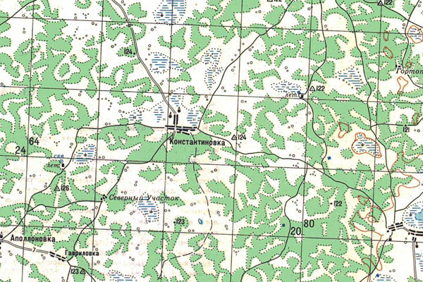 Уменьшенный фрагмент представленной топографической карты N-42-12 - Trasa.ru