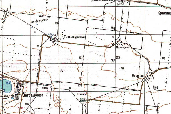 Уменьшенный фрагмент представленной топографической карты N-42-21 - Trasa.ru
