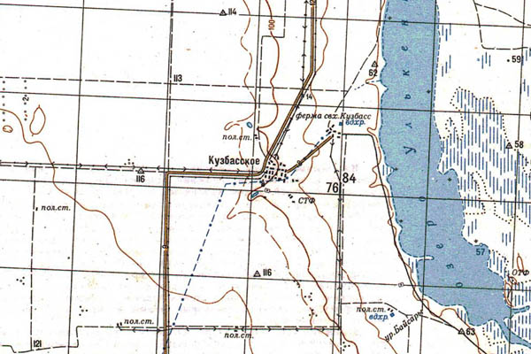 Уменьшенный фрагмент представленной топографической карты N-42-24 - Trasa.ru