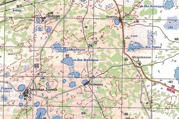 Уменьшенный фрагмент представленной топографической карты N-43-11 - Trasa.ru