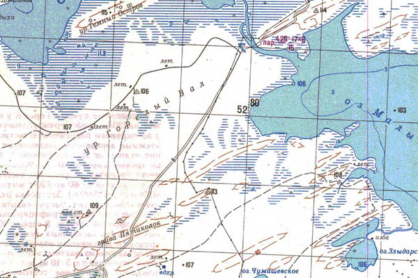 Уменьшенный фрагмент представленной топографической карты N-43-18 - Trasa.ru