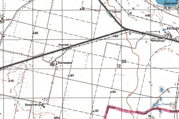 Уменьшенный фрагмент представленной топографической карты N-43-21 - Trasa.ru