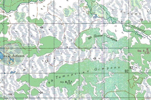 Уменьшенный фрагмент представленной топографической карты N-44-03 - Trasa.ru
