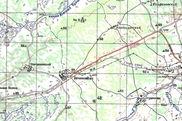 Уменьшенный фрагмент представленной топографической карты N-44-10 - Trasa.ru