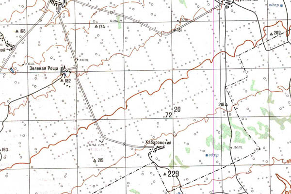 Уменьшенный фрагмент представленной топографической карты N-44-20 - Trasa.ru
