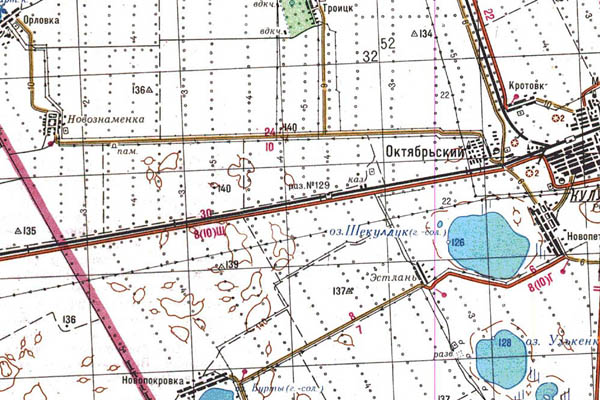 Уменьшенный фрагмент представленной топографической карты N-44-31 - Trasa.ru