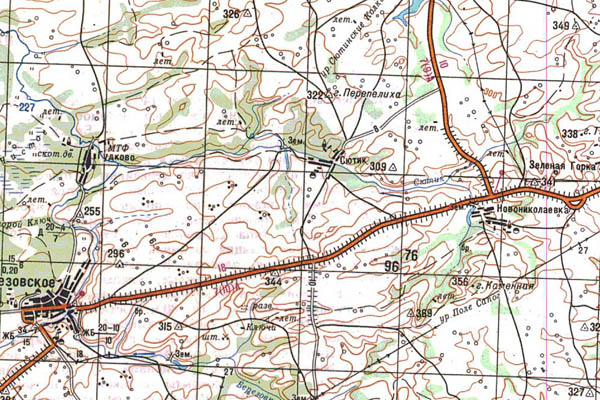 Уменьшенный фрагмент представленной топографической карты N-45-06 - Trasa.ru