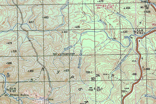 Уменьшенный фрагмент представленной топографической карты N-46-02 - Trasa.ru