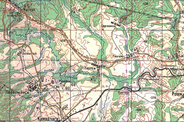 Уменьшенный фрагмент представленной топографической карты N-46-04 - Trasa.ru
