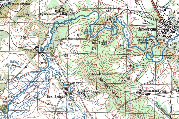Уменьшенный фрагмент представленной топографической карты N-46-11 - Trasa.ru