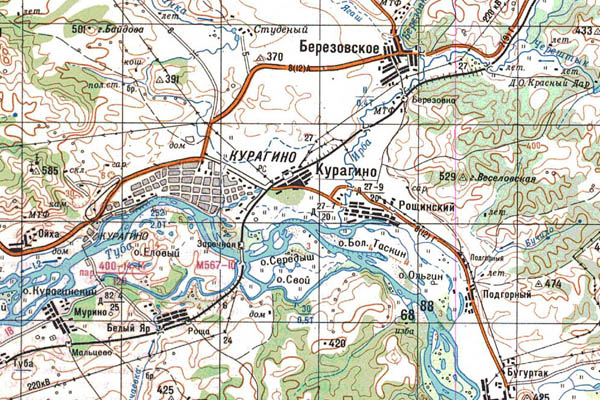 Уменьшенный фрагмент представленной топографической карты N-46-21 - Trasa.ru