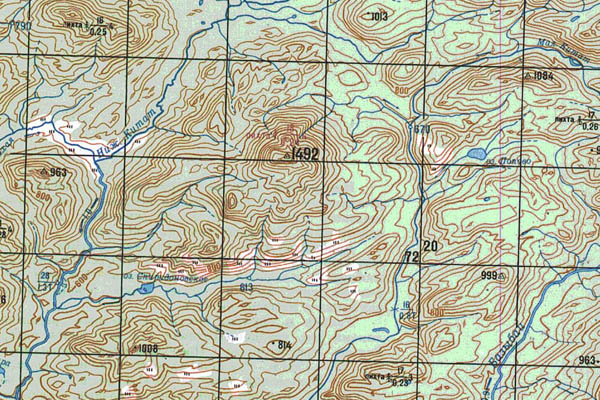 Уменьшенный фрагмент представленной топографической карты N-46-23 - Trasa.ru