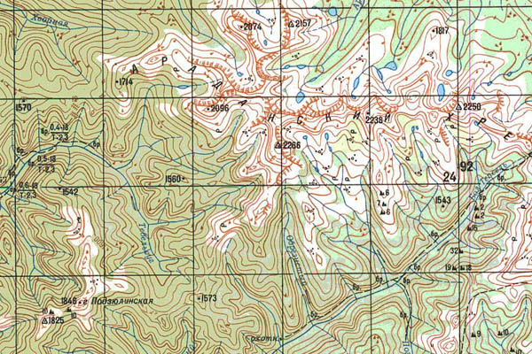 Уменьшенный фрагмент представленной топографической карты N-46-33 - Trasa.ru