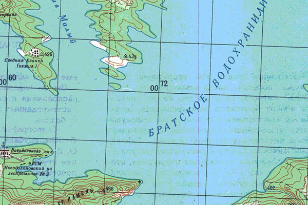 Уменьшенный фрагмент представленной топографической карты N-47-06 - Trasa.ru