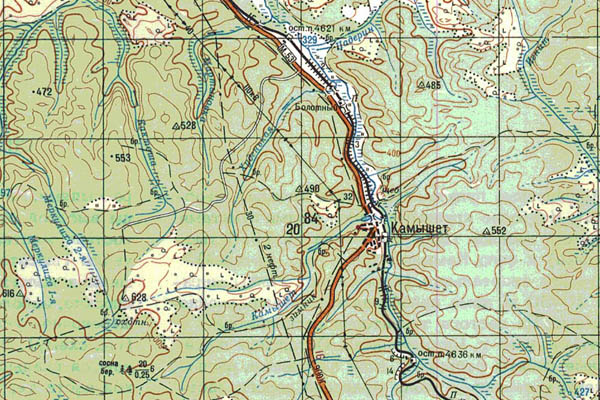 Уменьшенный фрагмент представленной топографической карты N-47-09 - Trasa.ru