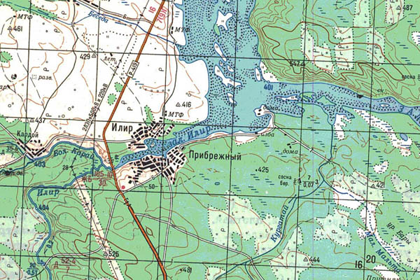 Уменьшенный фрагмент представленной топографической карты N-47-11 - Trasa.ru