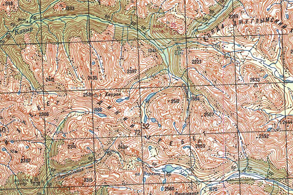 Уменьшенный фрагмент представленной топографической карты N-47-19 - Trasa.ru