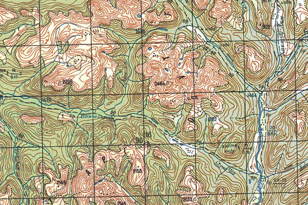Уменьшенный фрагмент представленной топографической карты N-47-26 - Trasa.ru