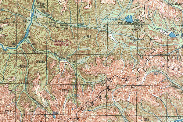 Уменьшенный фрагмент представленной топографической карты N-47-28 - Trasa.ru