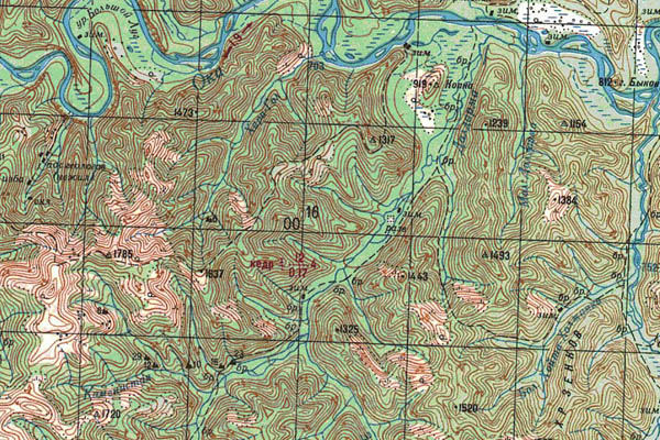 Уменьшенный фрагмент представленной топографической карты N-47-29 - Trasa.ru