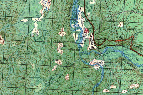 Уменьшенный фрагмент представленной топографической карты N-48-06 - Trasa.ru