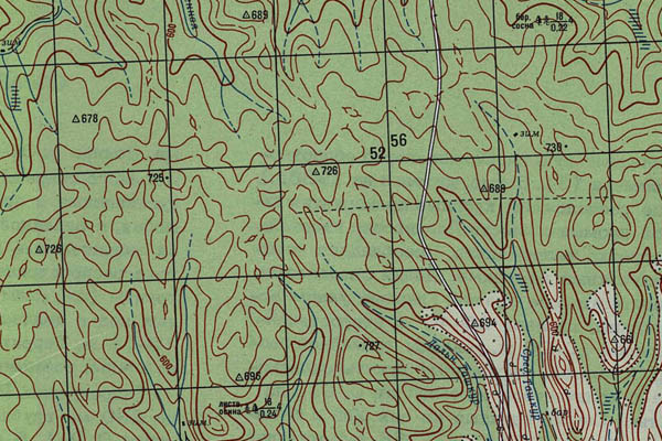 Уменьшенный фрагмент представленной топографической карты N-48-13 - Trasa.ru