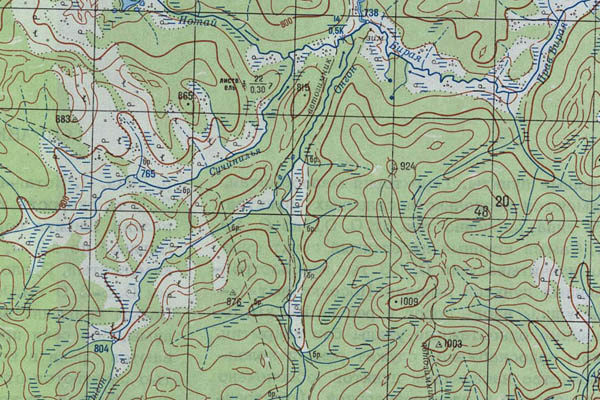 Уменьшенный фрагмент представленной топографической карты N-48-17 - Trasa.ru