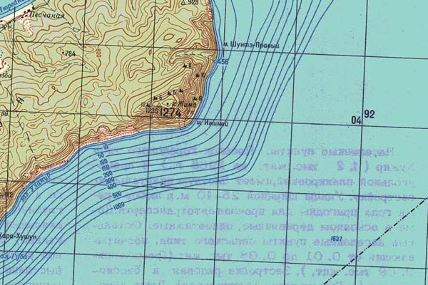 Уменьшенный фрагмент представленной топографической карты N-48-30 - Trasa.ru
