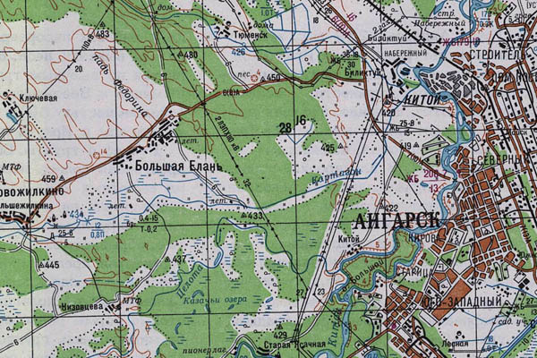 Уменьшенный фрагмент представленной топографической карты N-48-32 - Trasa.ru