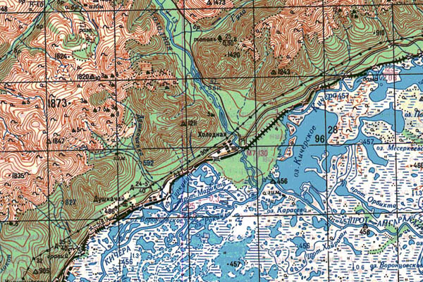 Уменьшенный фрагмент представленной топографической карты N-49-02 - Trasa.ru