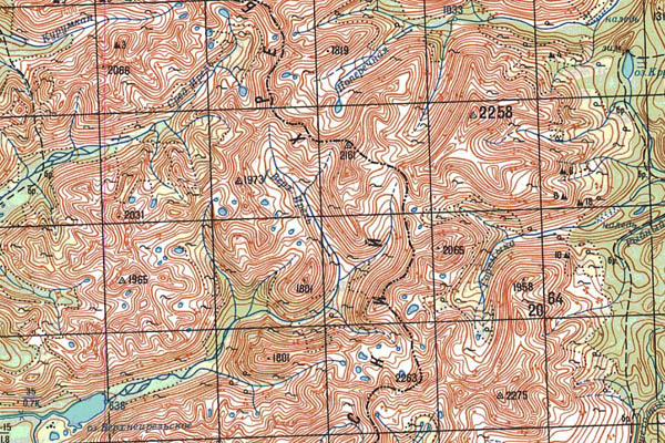 Уменьшенный фрагмент представленной топографической карты N-49-07 - Trasa.ru