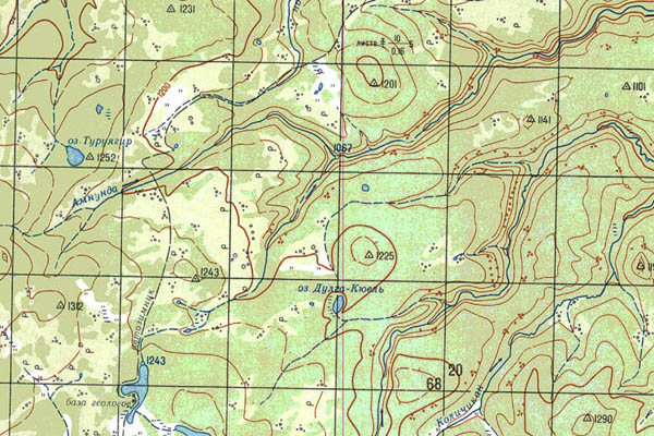 Уменьшенный фрагмент представленной топографической карты N-49-23 - Trasa.ru