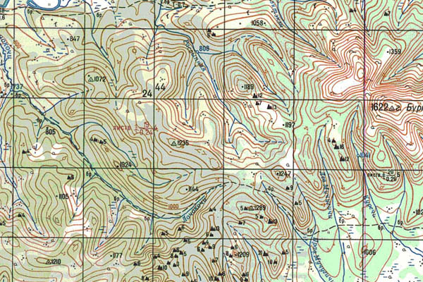 Уменьшенный фрагмент представленной топографической карты N-50-10 - Trasa.ru