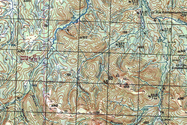 Уменьшенный фрагмент представленной топографической карты N-51-18 - Trasa.ru