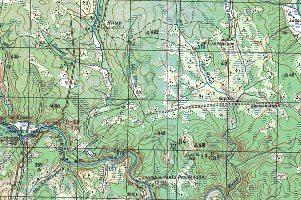 Уменьшенный фрагмент представленной топографической карты N-51-24 - Trasa.ru
