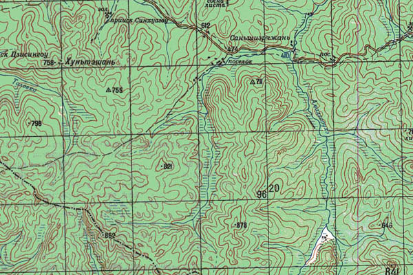 Уменьшенный фрагмент представленной топографической карты N-51-26 - Trasa.ru
