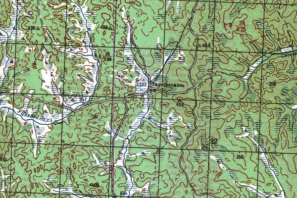 Уменьшенный фрагмент представленной топографической карты N-51-36 - Trasa.ru