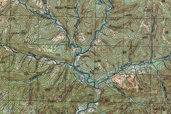 Уменьшенный фрагмент представленной топографической карты N-52-18 - Trasa.ru