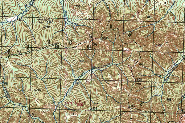 Уменьшенный фрагмент представленной топографической карты N-52-30 - Trasa.ru