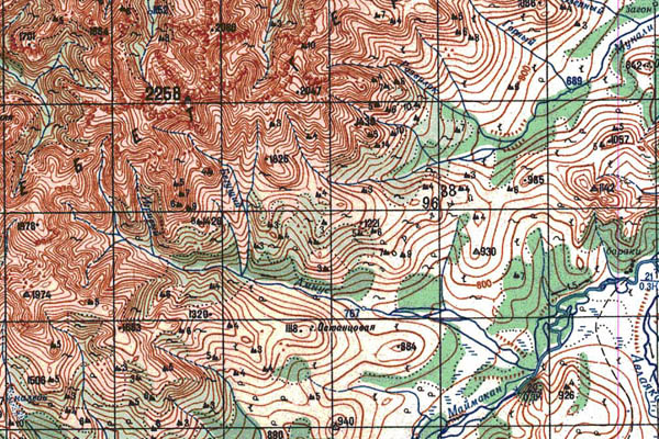 Уменьшенный фрагмент представленной топографической карты N-53-03 - Trasa.ru