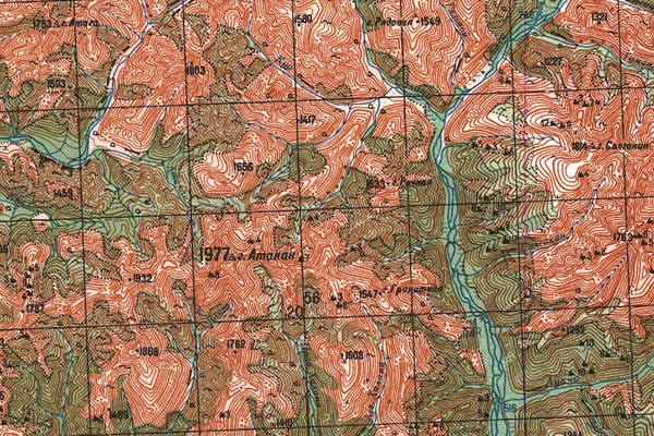 Уменьшенный фрагмент представленной топографической карты N-53-07 - Trasa.ru
