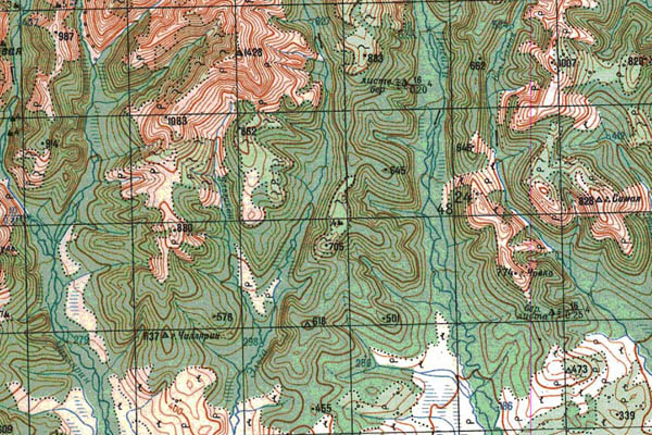 Уменьшенный фрагмент представленной топографической карты N-53-14 - Trasa.ru