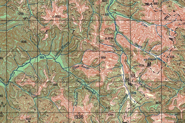 Уменьшенный фрагмент представленной топографической карты N-53-27 - Trasa.ru