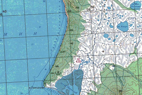 Уменьшенный фрагмент представленной топографической карты N-54-13 - Trasa.ru