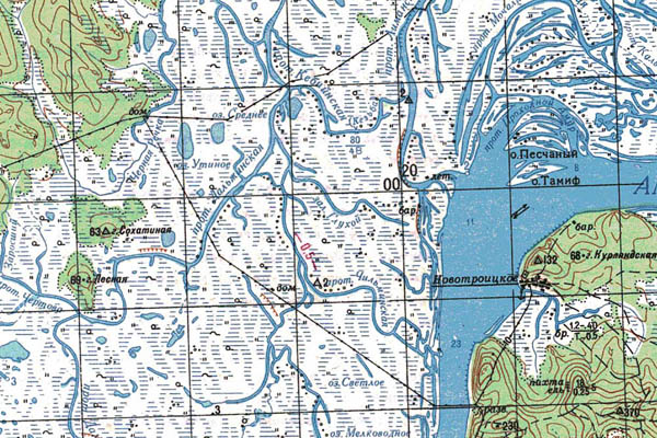Уменьшенный фрагмент представленной топографической карты N-54-26 - Trasa.ru